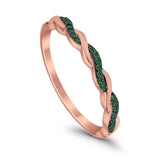 Half Eternity Infinity Twisted Band Rings Simulated CZ 925 Sterling Silver
