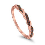 Half Eternity Infinity Twisted Band Rings Simulated CZ 925 Sterling Silver