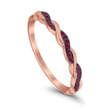 Half Eternity Infinity Twisted Band Rings Simulated CZ 925 Sterling Silver