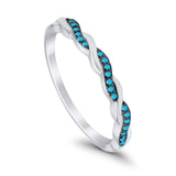 Half Eternity Infinity Twisted Band Rings Simulated CZ 925 Sterling Silver