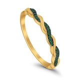Half Eternity Infinity Twisted Band Rings Simulated CZ 925 Sterling Silver