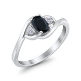 Wedding Ring Oval Cut Round Simulated Cubic Zirconia 925 Sterling Silver
