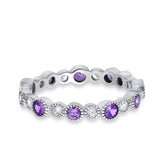 Full Eternity Wedding Ring Simulated CZ 925 Sterling Silver