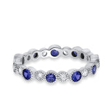 Full Eternity Wedding Ring Simulated CZ 925 Sterling Silver