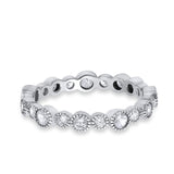 Full Eternity Wedding Ring Simulated CZ 925 Sterling Silver