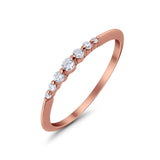 Thin Half Eternity Wedding Band Ring Round Simulated CZ 925 Sterling Silver