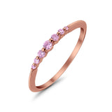 Thin Half Eternity Wedding Band Ring Round Simulated CZ 925 Sterling Silver