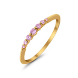 Thin Half Eternity Wedding Band Ring Round Simulated CZ 925 Sterling Silver