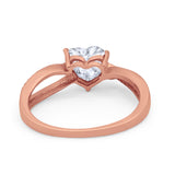 Engagement Heart Promise Ring Simulated Cubic Zirconia 925 Sterling Silver