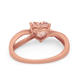 Engagement Heart Promise Ring Simulated Cubic Zirconia 925 Sterling Silver