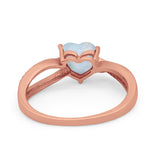 Engagement Heart Promise Ring Simulated Cubic Zirconia 925 Sterling Silver