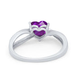 Engagement Heart Promise Ring Simulated Cubic Zirconia 925 Sterling Silver