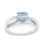 Engagement Heart Promise Ring Simulated Cubic Zirconia 925 Sterling Silver