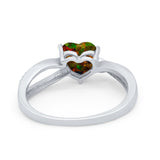 Engagement Heart Promise Ring Simulated Cubic Zirconia 925 Sterling Silver