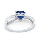 Engagement Heart Promise Ring Simulated Cubic Zirconia 925 Sterling Silver