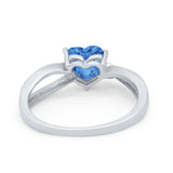Engagement Heart Promise Ring Simulated Cubic Zirconia 925 Sterling Silver