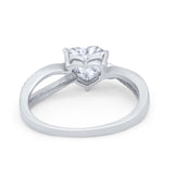 Engagement Heart Promise Ring Simulated Cubic Zirconia 925 Sterling Silver