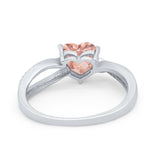 Engagement Heart Promise Ring Simulated Cubic Zirconia 925 Sterling Silver