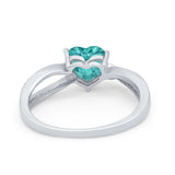 Engagement Heart Promise Ring Simulated Cubic Zirconia 925 Sterling Silver