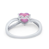 Engagement Heart Promise Ring Simulated Cubic Zirconia 925 Sterling Silver