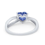Engagement Heart Promise Ring Simulated Cubic Zirconia 925 Sterling Silver