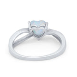 Engagement Heart Promise Ring Simulated Cubic Zirconia 925 Sterling Silver