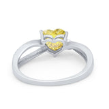 Engagement Heart Promise Ring Simulated Cubic Zirconia 925 Sterling Silver