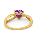 Engagement Heart Promise Ring Simulated Cubic Zirconia 925 Sterling Silver