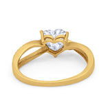 Engagement Heart Promise Ring Simulated Cubic Zirconia 925 Sterling Silver