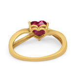 Engagement Heart Promise Ring Simulated Cubic Zirconia 925 Sterling Silver