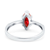 Marquise Solitaire Accent Dazzling Wedding Engagement Ring Round Simulated Cubic Zirconia 925 Sterling Silver