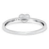 Wedding Heart Promise Ring Round Simulated Cubic Zirconia 925 Sterling Silver