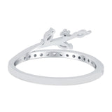 Half Eternity Fashion Ring Marquise Simulated Cubic Zirconia 925 Sterling Silver (9mm)