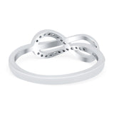 Tangled Knot Infinity Ring Round Simulated Cubic Zirconia 925 Sterling Silver (6mm)