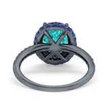Accent Dazzling Engagement Ring Oval Simulated Cubic Zirconia 925 Sterling Silver