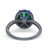 Accent Dazzling Engagement Ring Oval Simulated Cubic Zirconia 925 Sterling Silver