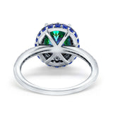 Accent Dazzling Engagement Ring Oval Simulated Cubic Zirconia 925 Sterling Silver