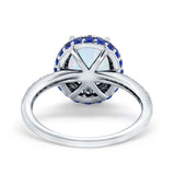 Accent Dazzling Engagement Ring Oval Simulated Cubic Zirconia 925 Sterling Silver