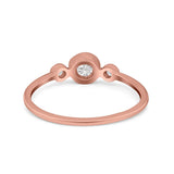 Three Stone Bezel Thumb Ring Band Simulated Cubic Zirconia 925 Sterling Silver