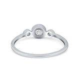 Three Stone Bezel Thumb Ring Band Simulated Cubic Zirconia 925 Sterling Silver
