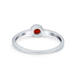 Petite Dainty Wedding Ring Bezel Simulated Cubic Zirconia 925 Sterling Silver