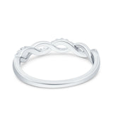 Half Eternity Infinity Twist Band Simulated Cubic Zirconia 925 Sterling Silver