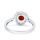 Halo Art Deco Wedding Bridal Ring Round Simulated Cubic Zirconia 925 Sterling Silver
