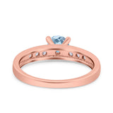 Art Deco Wedding Engagement Bridal Ring Round Simulated Cubic Zirconia 925 Sterling Silver