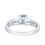 Art Deco Wedding Engagement Bridal Ring Round Simulated Cubic Zirconia 925 Sterling Silver