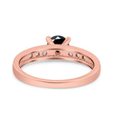 Art Deco Wedding Engagement Bridal Ring Round Simulated Cubic Zirconia 925 Sterling Silver