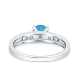 Art Deco Wedding Engagement Bridal Ring Round Simulated Cubic Zirconia 925 Sterling Silver