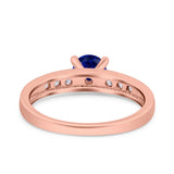 Art Deco Wedding Engagement Bridal Ring Round Simulated Cubic Zirconia 925 Sterling Silver