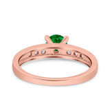 Art Deco Wedding Engagement Bridal Ring Round Simulated Cubic Zirconia 925 Sterling Silver