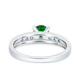 Art Deco Wedding Engagement Bridal Ring Round Simulated Cubic Zirconia 925 Sterling Silver